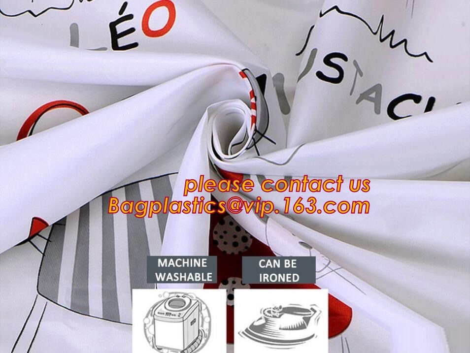 SCENERY PRINTING POLYESTER SHOWER CURTAIN, custom 3d eva shower curtain for bathroom, Popular cotton hooks polyester tex