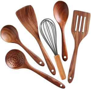 Quality Kitchen Teak Wood Cooking Utensils Set Non Stick wholesale