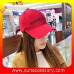 QF17008 Sun Accessory customized fashion red baseball caps for girls ,caps in