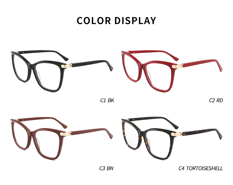 Metal Core Acetate Frame Glasses With Flexible Hinges Unisex