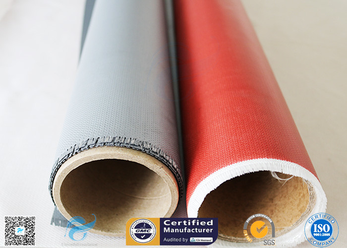 260℃ Heat Insulation 3732 0.45mm Red Color Silicone Coated Fiberglass Fabric