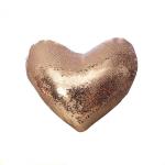 Personalized Heart Shape Sequin Sublimation Pillow Case Sparkling Style