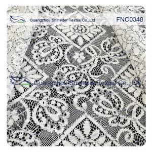 Quality 150CM Cotton Nylon Polyester Lace Fabric Rhombic Floral Black Cord wholesale