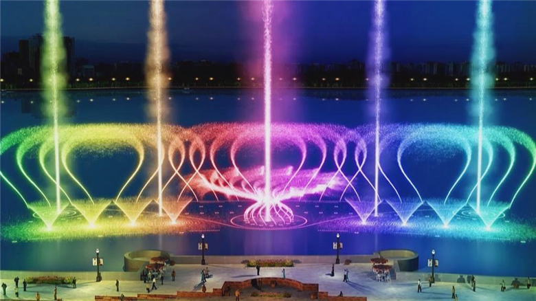 Colorful Dancing Water Musical Fountains Outdoor Signal Control