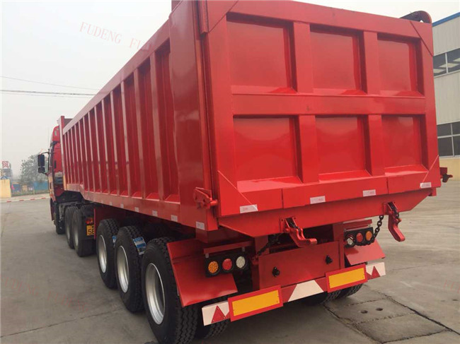 196 Hydraulic System Dump Semi Trailer 80 Ton Payload Customized Dimension