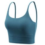 Workout Women High Impact Sports Bra Crew Neck Knitted Fabric