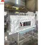 Villa Modern Design Carved Italian Arabescato Corchia White Marble Fireplace