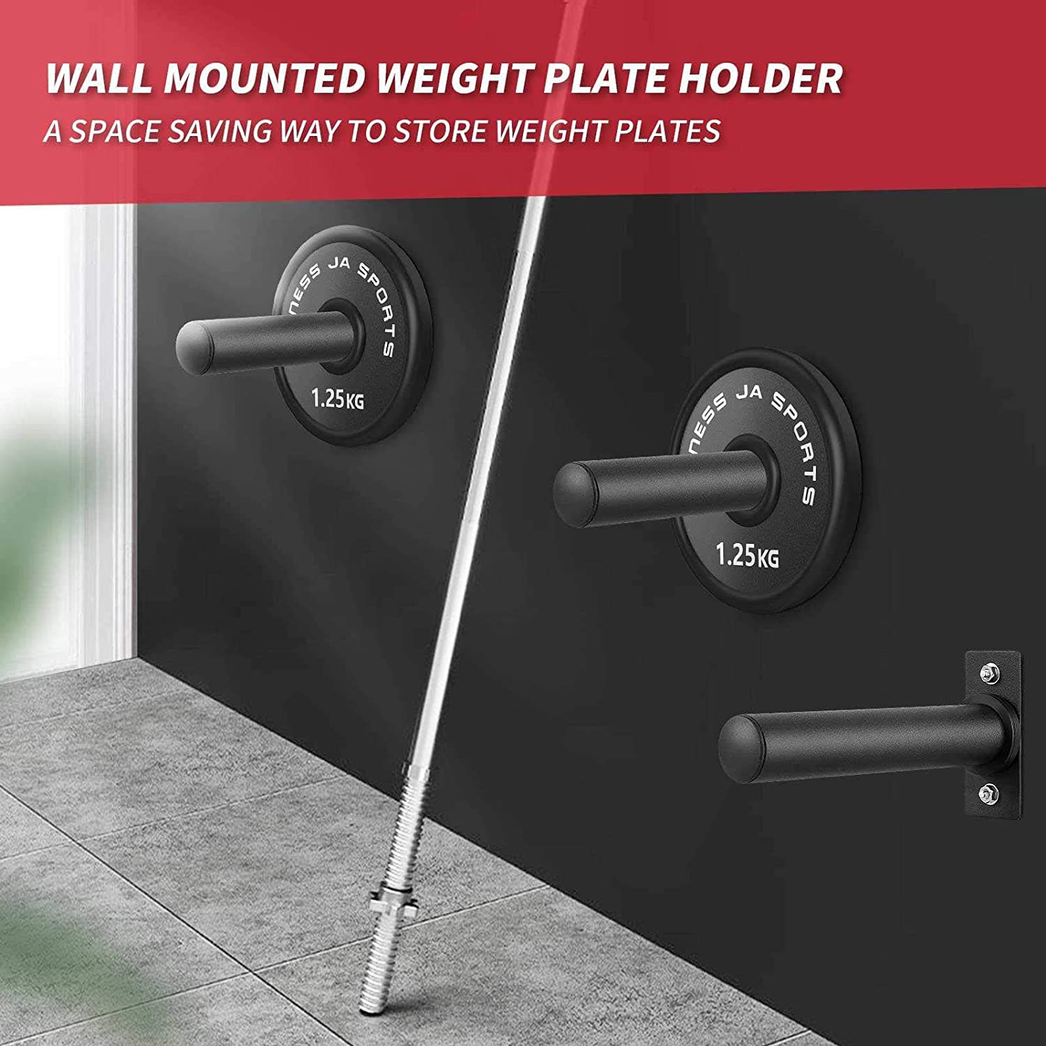 Gym Equipment Steel Kettlebell Organizer Rack for Wall Mounted Weight Plate Pin Holder