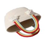 Rainbow Cloud Cotton Woven Bag , Crochet Beach Bag for Seaside Holiday