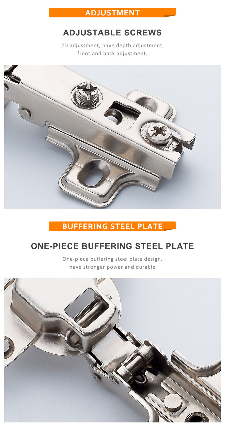 Two Hole Stainless Steel 201 Overlay Cabinet Hinges 11.5mm Depth