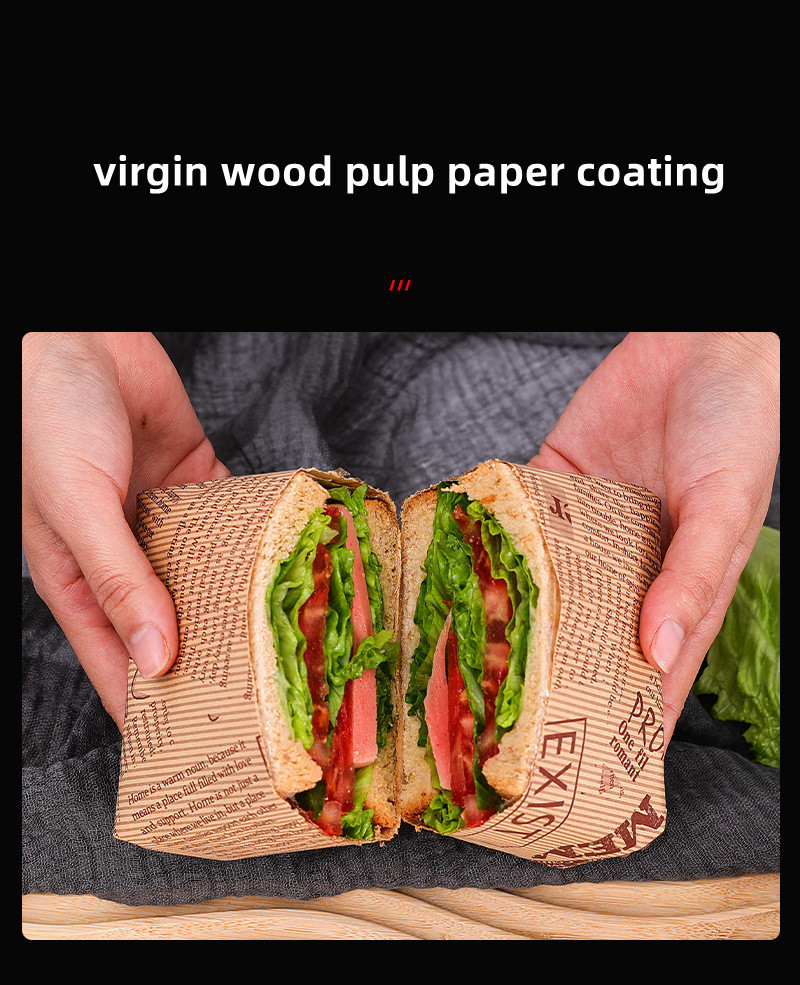 Embossing Recycled Greaseproof Food Wrap Paper Customized