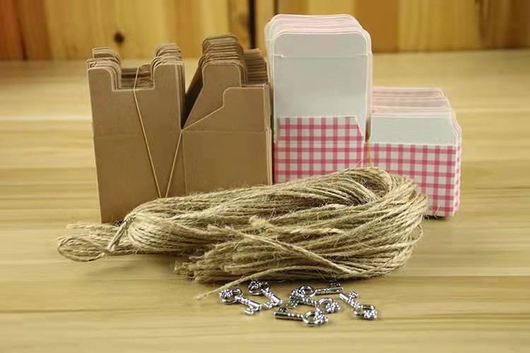 Check Patterns Chocolate Candy Paper Square Box 260gsm Wedding Favor Gift Box