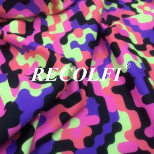 Quality Double Printing Patterns Ribbed Swimwear Fabric Keeping Warp Soften wholesale