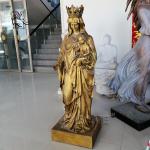 BLVE Mother Mary Bronze Sculpture Christ Jesus Mary Brass Statue Catholic