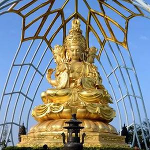 Quality Golden Coated Large Bronze Buddha Sculpture Customized Design wholesale