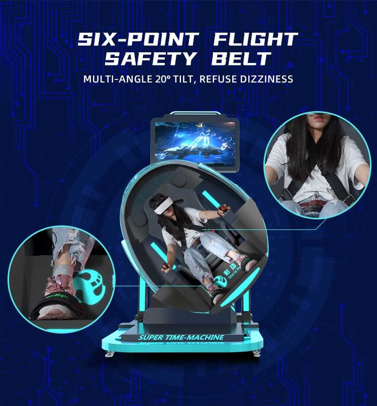 Commercial Virtual Reality Simulator 9D VR Super Time Machine Fly Game Equipment