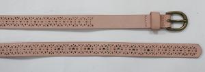 Quality Old Brass Buckle Pink PU Ladies Belts With Punching Patterns wholesale