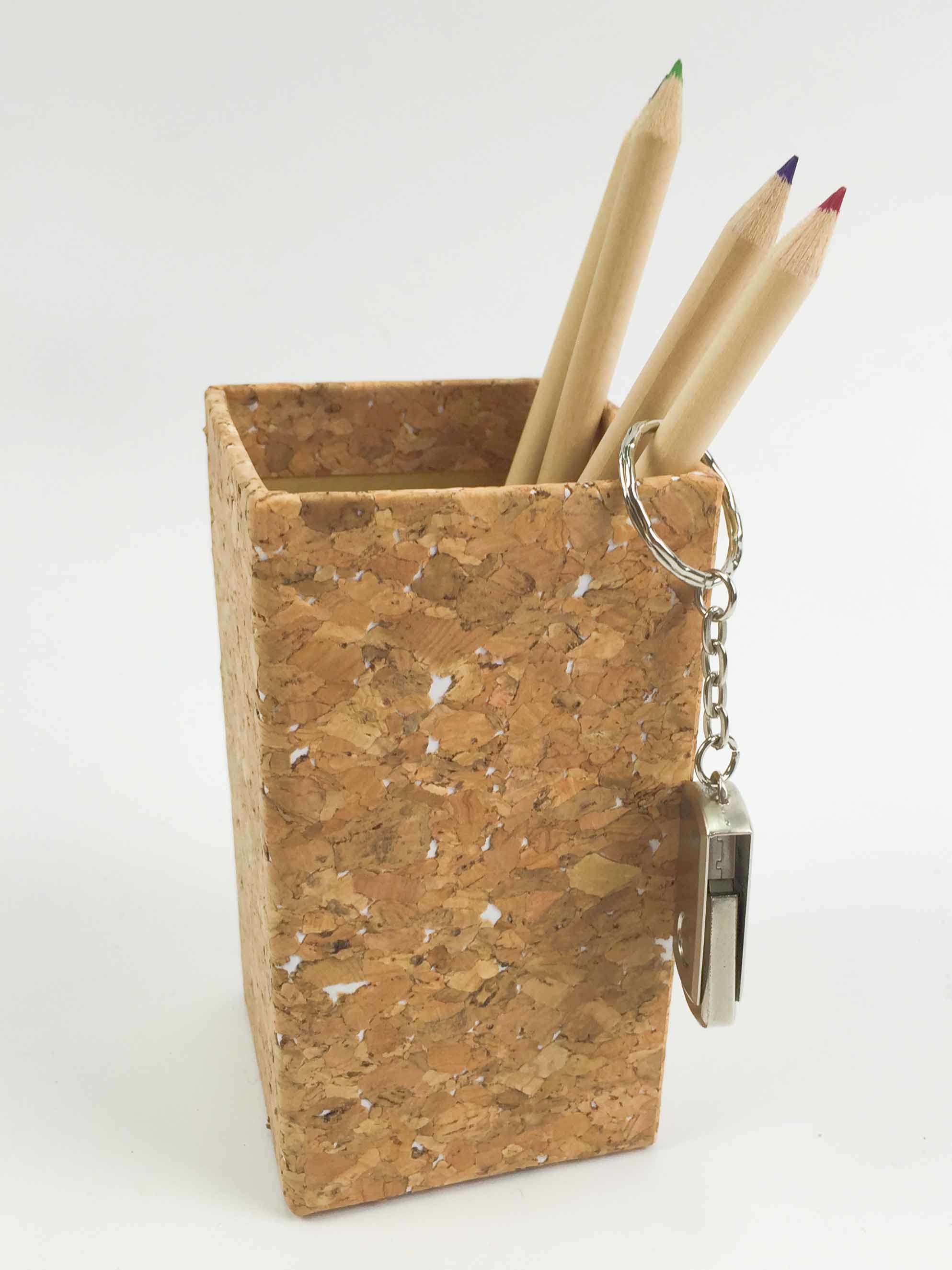 Eco Natural Cork Fabric Cork Pen Holder Tearproof Wearproof