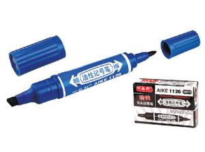 Quality logo printed double head permanent pen,double tip permanent marker wholesale