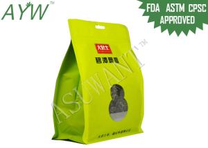 Quality Clear Window Food Packaging Bags Smell Proof Flat Square Bottom Metallized Zip Lock wholesale