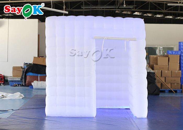 Professional Photo Studio Colored LED Light Inflatable Photo Booth For Holiday Event Portable
