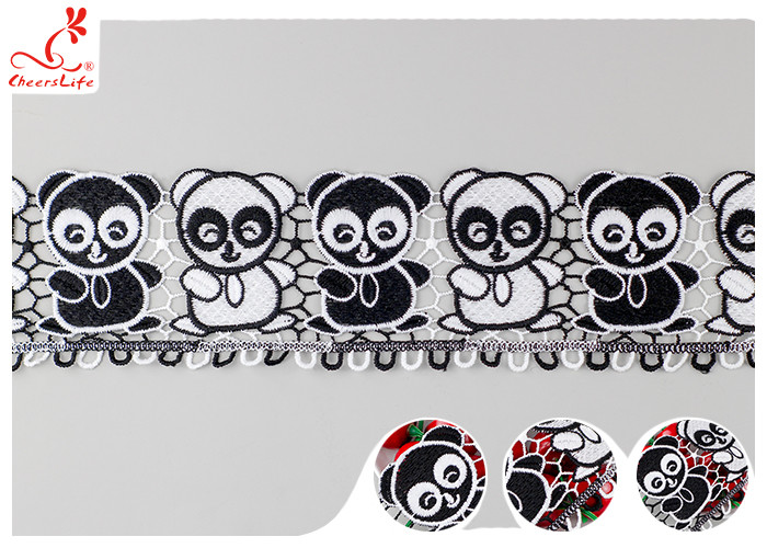 Multi Color Silk Lace Trim With Panda Lace High Color Fastness
