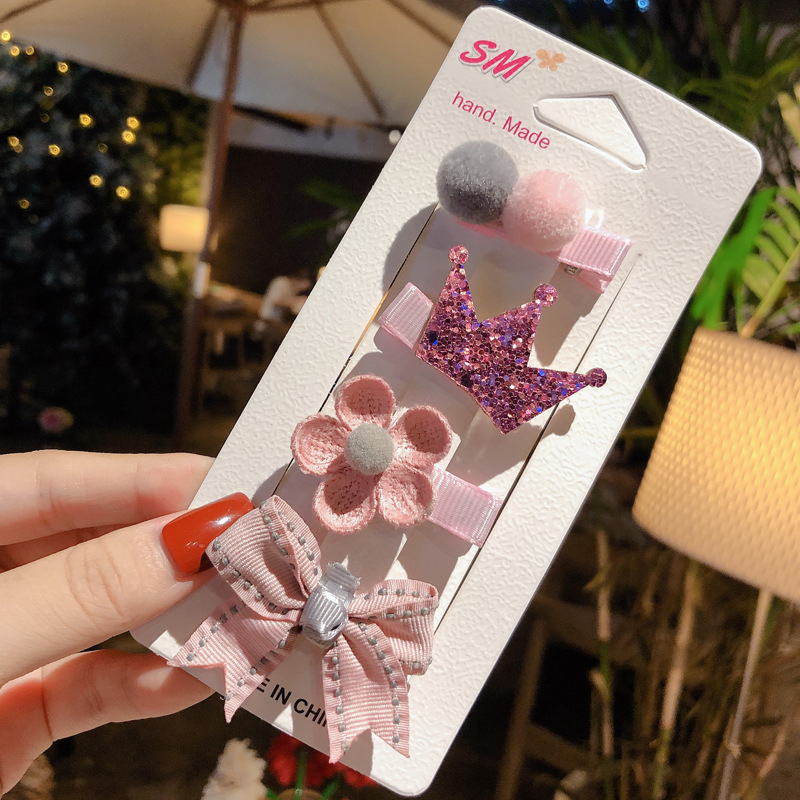 Baby Hairpin Infant Korea Cute Little Virgin Baby Headdress Princess Bow Side Clip Children Hair Accessories
