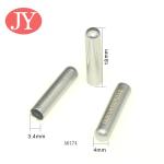 jiayang matte silver color 4.0mm cord laser logo metal tipping for pant lace