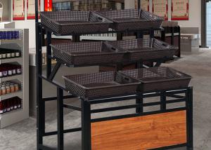 Quality Height 1830mm Vegetable Display Rack Powder Coated Adjustable Layers wholesale