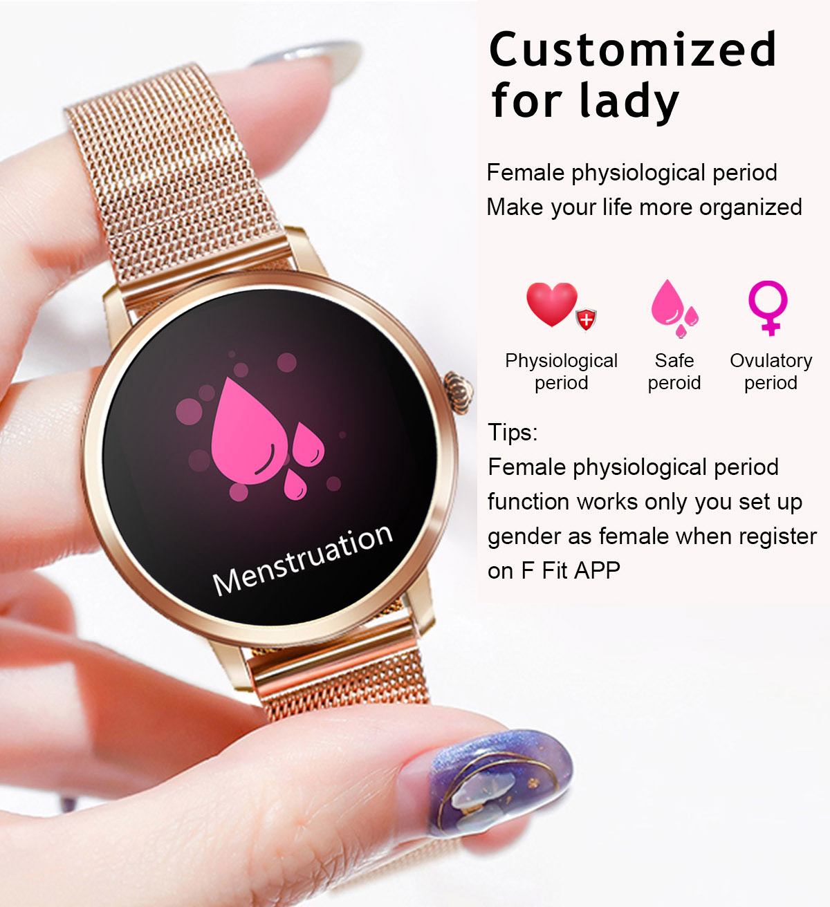 1.09 inch IPS Full Touch Smartwatch with Flap Smart Wearable Bracelets