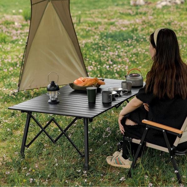 4-6 Person Large Folding Camping Table With Telescopic Legs Lightweight Aluminum