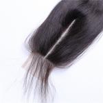 2 X 6 Middle Part Closure Virgin Human Hair Extensions Straight Swiss Lace