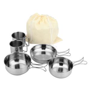 Quality Camping 5pcs Outdoor Cookware Set Stainless Steel Picnic Cookware wholesale