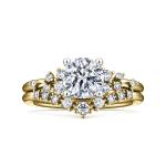 18K 14K 10K Solid Gold Customized Pattern Jewelry VVS Clarity CVD Round Cut
