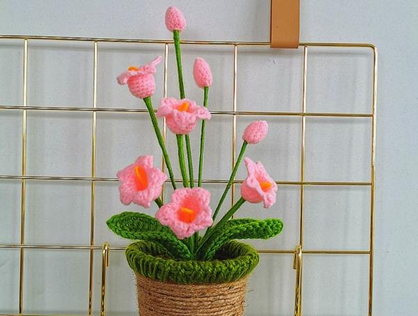 New Creative Luxury Handmade Crochet Knitting Plants Flowers Handicraft Home