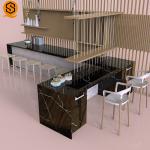 Marble Acrylic Solid Surface Bar Counter L Shaped Flame Retardancy