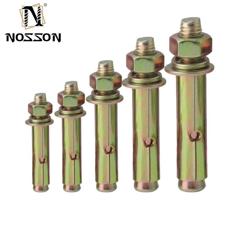 Brown Steel M6 M8 M10 Expansion Anchor Bolt Fix Bolt Shield Anchor With Hex Bolt For Heavy Duty Applications Grey Finish