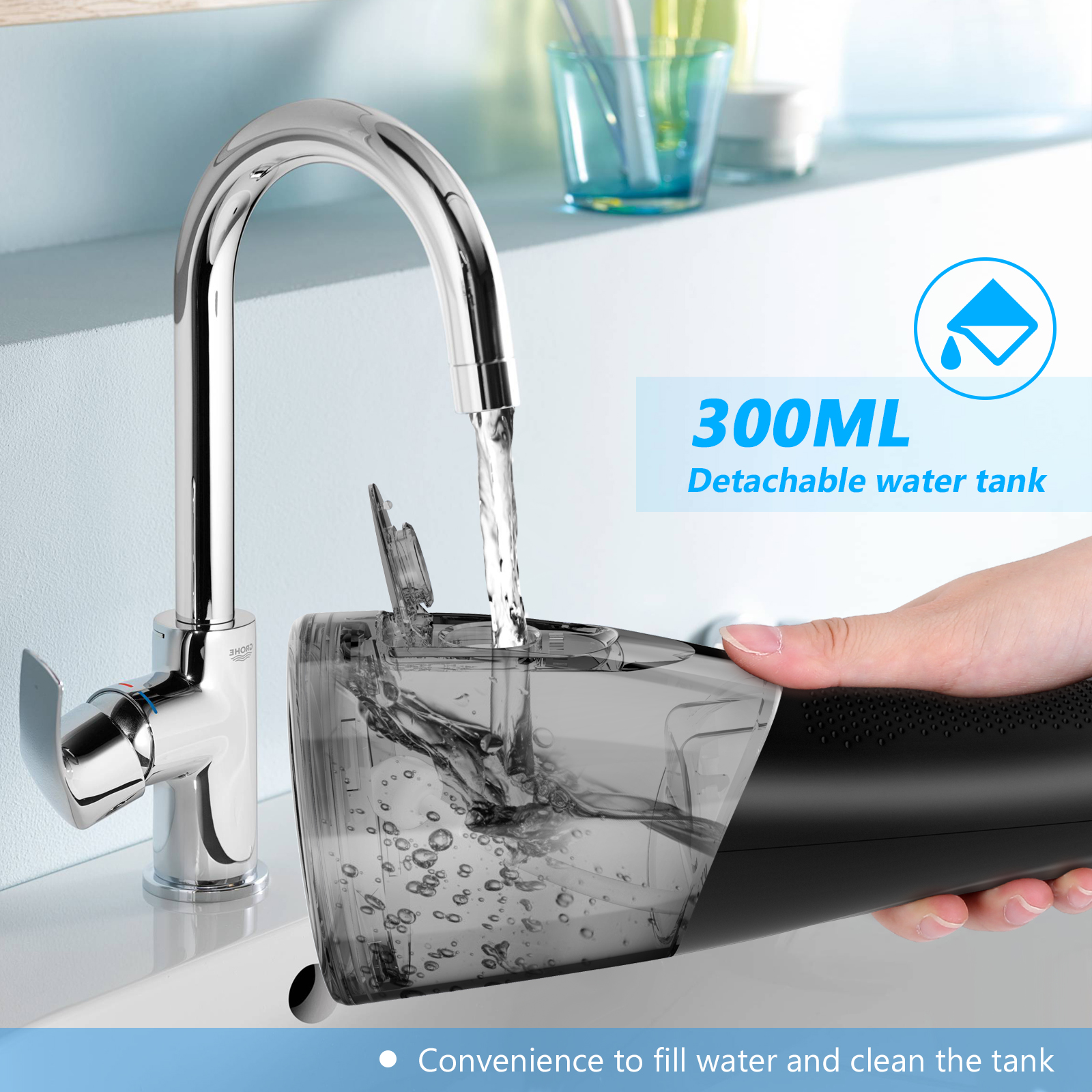 Custom IPX7 Oral Dental Irrigator Desktop Household Dental Pulse Electric Oral Care Irrigator 600ml Desktop Family Water Floss