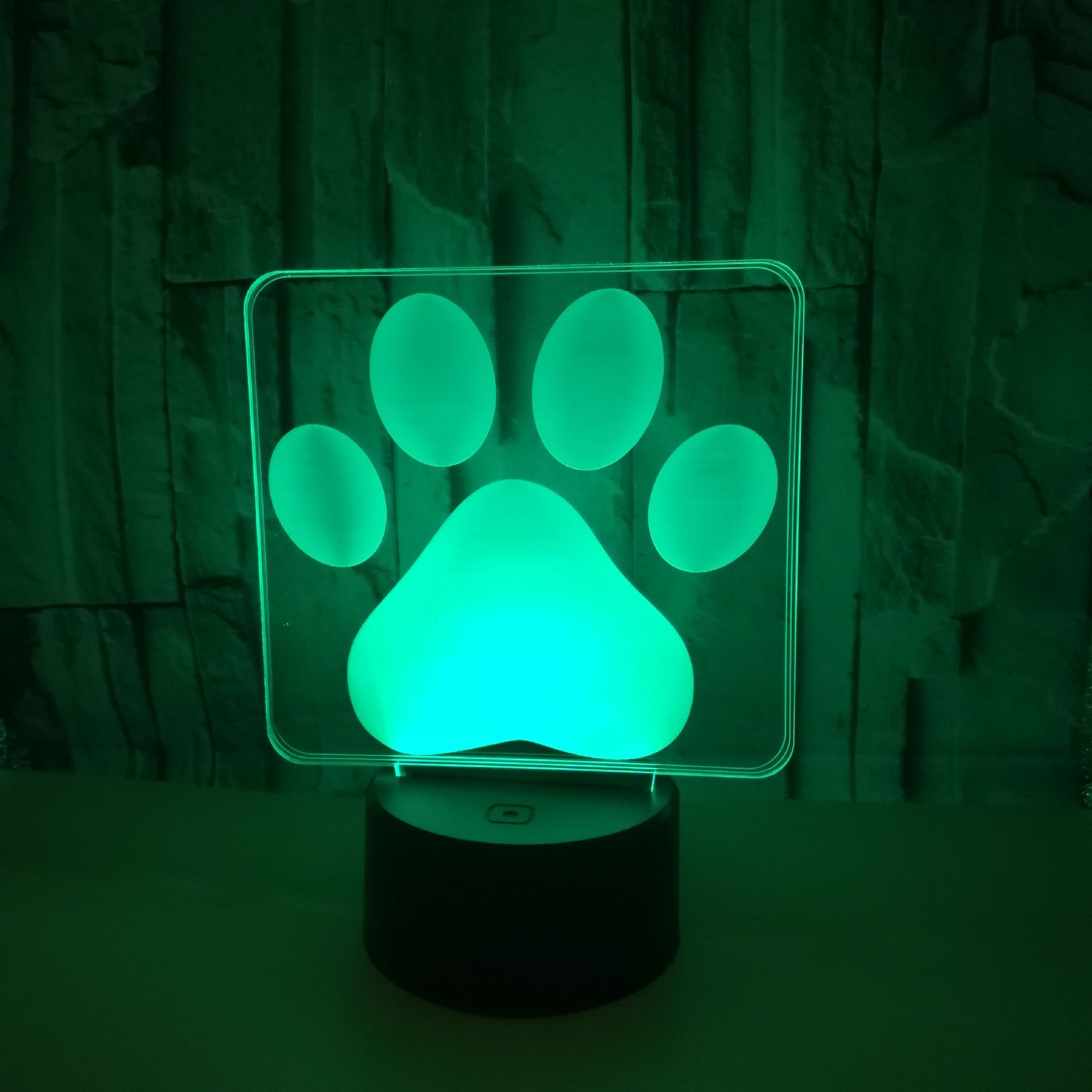 Hot new custom logo sign footprints 3D illusion night lights acrylic visual gradient colorful 3D lights