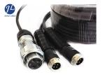 Metal Plug 5 Pin Rear View Camera Cable Kits 2 Way 12-24V Customized Length