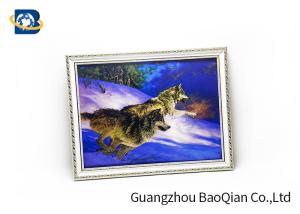 Quality Flip Image 3D Wolf Picture , Dolphin 3D Animal Pictures Wall Decoration Art wholesale
