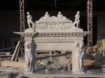 Large marble fireplace mantel