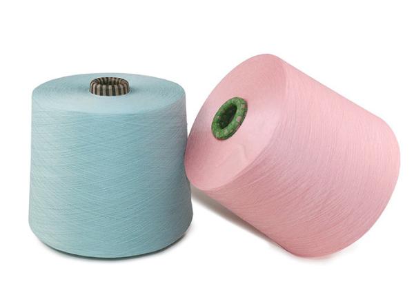 Raw White Polyester Ring Spun Yarn , Polyester Twisted Yarn For Swimsuitand
