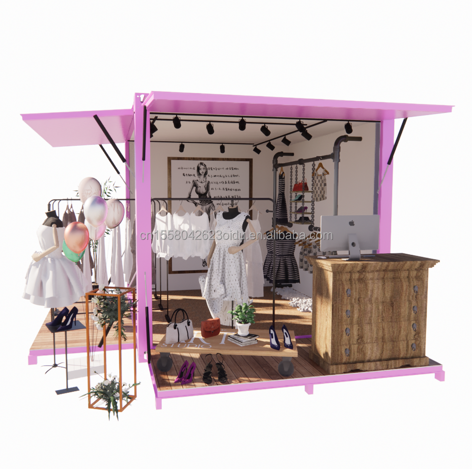 Modern Design Foldable Steel Shipping Container Prefabricated Flat Pack Outdoor Stores with Customized Color and Shipping