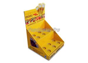 Quality Yellow Counter Top Cardboard Candy Display Recycled With 12 Round Dividers wholesale