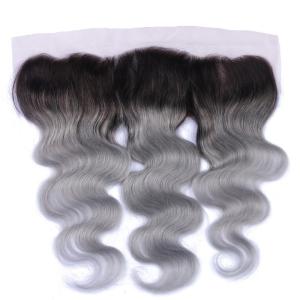 Quality Color 1B Grey 13x4 Lace Closure 7A Grade Lace Frontal Hair Closure Full Cuticle Aligned wholesale