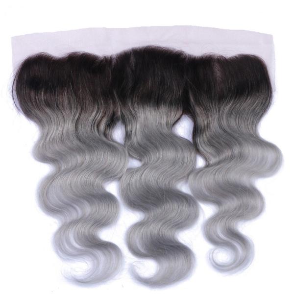 Color 1B Grey 13x4 Lace Closure 7A Grade Lace Frontal Hair Closure Full Cuticle