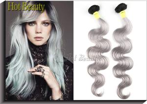 Quality Silver Grey 100 Virgin Brazilian Hair Bundles , Grade Deep Wave Human Hair 6a Weft wholesale