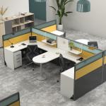 Modern 4 Person Office Furniture Staff Executive Workstation Table With Metle