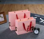 Hand Length Handle Ins Style Pink Paper Bags for Boutique Gift Craft Shopping